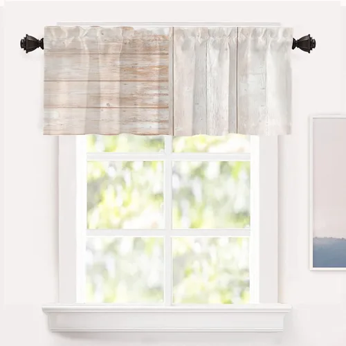 Vista 130 de Shrahala Floral Abstract Design Blackout Curtain Tiers, Minimalist Flower Illustration Kitchen Valance Light Blocking Tier Drapes with Rod Pocket, 2