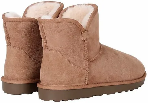 Vista 5 de Kirkland Signature Botas de piel de oveja con borde festoneado para mujer