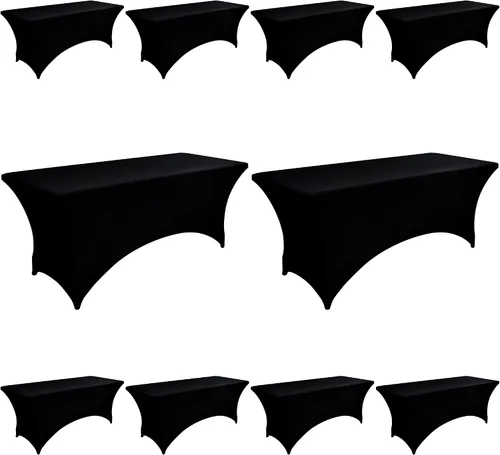 Vista 47 de Paquete de 2 Cubiertas de Mesa de Spandex de 4 pies para Mesas Plegables Rectangulares - Manteles Elásticos Ajustados Resistentes a las Arrugas