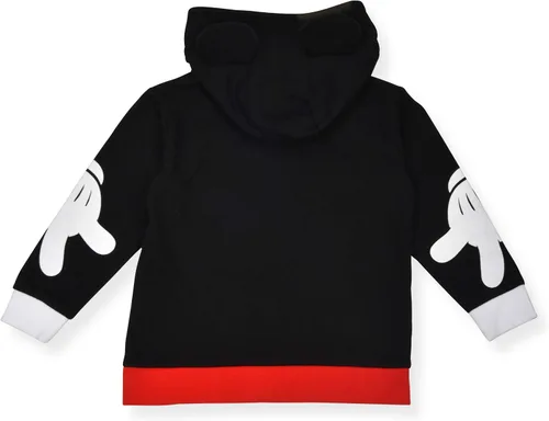 Vista 2 de Disney Sudadera con capucha de Mickey Mouse con cremallera para niños pequeños y bebés, color negro