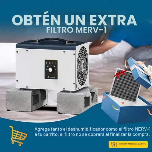 Vista 2 de Deshumidificador ARGENDON para espacio de acceso y sótano, deshumidificador comercial con manguera de drenaje 70 PPD, compacto, ideal