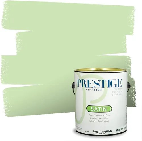Vista 196 de PRESTIGE Pintura exterior e imprimación en uno, aloe, plano, 1 galón