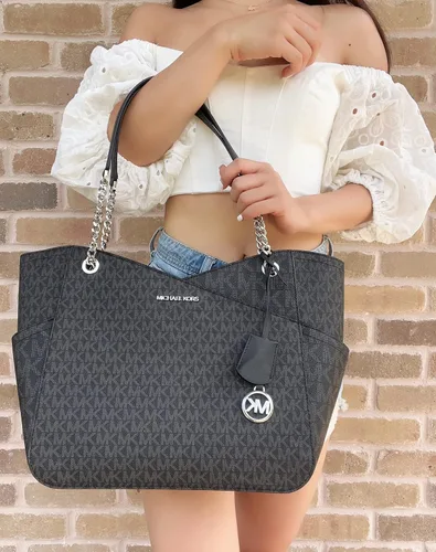 Vista 4 de Michael Kors - Bolso tote Jet Set Travel grande con cadena para el hombro Negro multi L