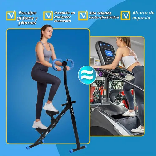 Vista 3 de Máquina paso a paso con asas ajustables, máquina de ejercicio paso a paso compacta con pantalla LCD para entrenamiento cardiovascular en casa