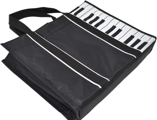 Vista 2 de PUNK Piano Keys Music Tote Bag With 5mm sponge Waterproof Oxford Cloth Handbag Shopping Bag with Magnetic Snaps Buckle