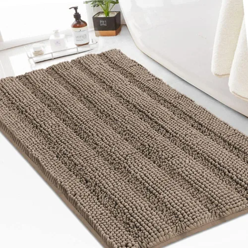 Vista 52 de Turquoize Alfombra de baño de chenilla de lujo para baño, extra absorbente, alfombra de ducha de microfibra antideslizante para baño, alfombra Aqua