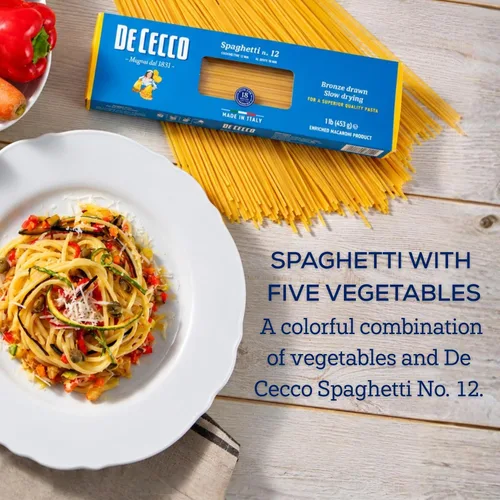 Vista 6 de De Cecco Pasta de espagueti No. 12, 16 onzas, auténtica, de secado lento