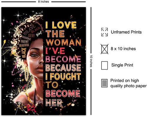 Vista 2 de Póster motivacional de afroamericanos, citas inspiradoras de mujeres negras, arte de pared, cita de motivación, orgullo afronegro, arte de pared