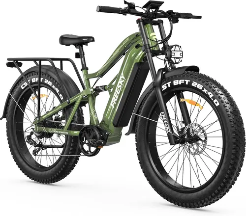 Vista 18 de FREESKY Bicicleta eléctrica para adultos, motor BAFANG de 4000W, batería LG Negro clásico
