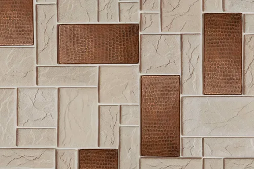 Vista 4 de Premier Copper Products T36DBH_PKG4 - Azulejo de cobre martillado de 3 x 6 pulgadas, cantidad 4, bronce aceitado