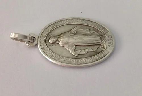 Vista 4 de PLATA DE LEY 925 "LA MEDALLA MIRACULOSA" - LA ORIGINAL - 100% HECHO EN ITALIA - MEDALLAS DE LOS SANTOS PATRÓN, Plata esterlina, No es una piedra