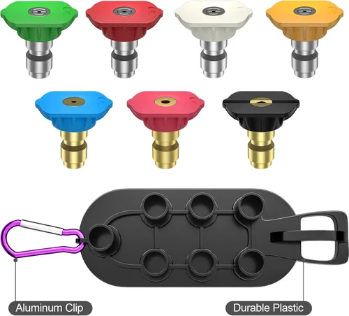 Vista 6 de POHIR Boquilla Turbo 4000 PSI, paquete de 9 puntas de pulverización para lavadora a presión, juego completo que incluye orificio giratorio Turbo 4.0