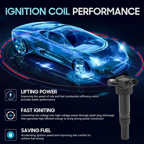 Vista 2 de Paquete de 4 bobinas de encendido con 4 bujías de iridio compatibles con Hyundai Elantra Coupe GT Tuscon Kia Forte Koup Soul 1.8L 2.0L, reemplazo