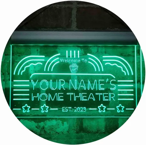Vista 18 de ADVPRO Letrero de neón LED de un solo color personalizado para cine en casa, decoración de año establecido, 12 x 8.5 pulgadas, st4s32-ph1-tm-b Azul
