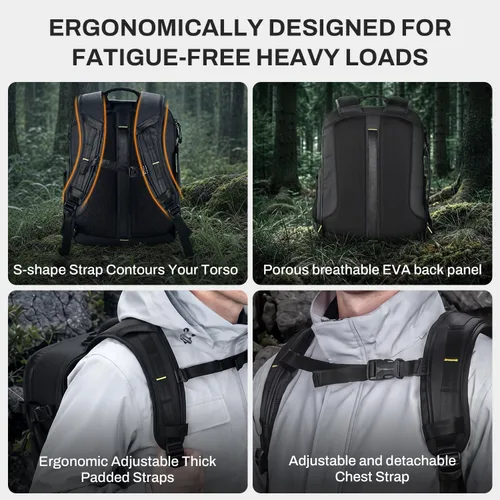 Vista 6 de RaLeno Camera Backpack, 22L+5L Expandable Camera Bag for Photographers
