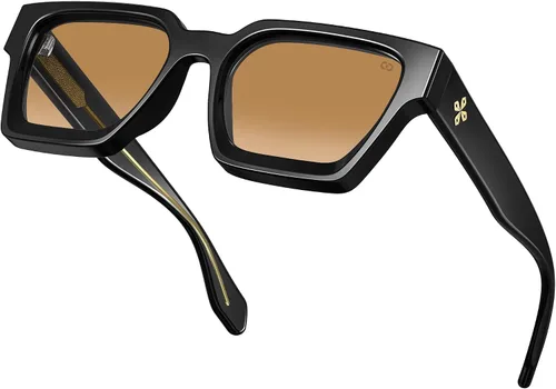 Vista 9 de VISOONE Fashion 100% UV400 Protection Rectangle Sunglasses for Women Men