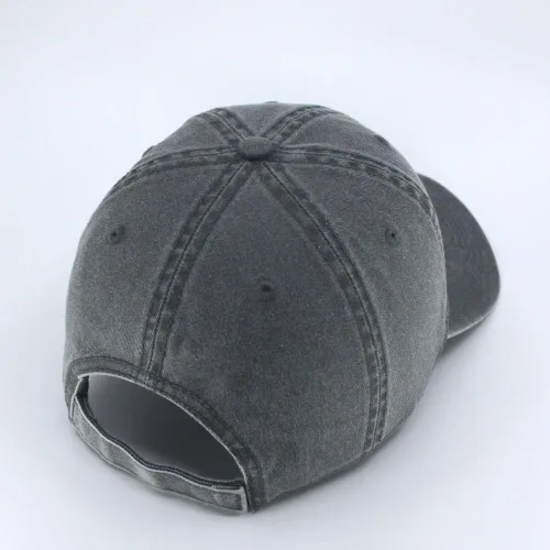 Vista 6 de Gorra de béisbol ajustable de algodón lavado vintage (gris carbón), Gris-Carbón