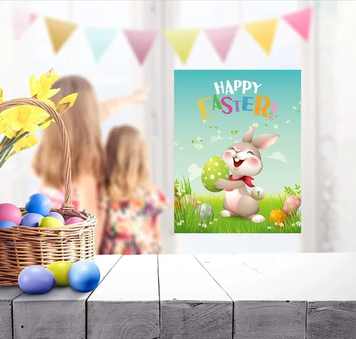 Vista 5 de Pin The Tail on The Bunny Fiesta de juegos de Pascua para niños, actividades de búsqueda de huevos de Pascua, juegos de Pascua con calcomanías