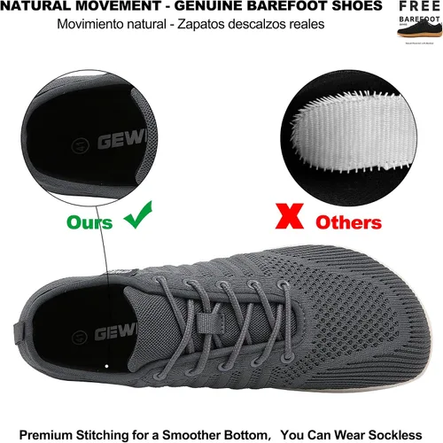 Vista 4 de Geweo Zapatos minimalistas unisex Suela sin caída Puntera ancha Comodidad más flexible Movimiento natural en forma de pie Zapatos deportivos
