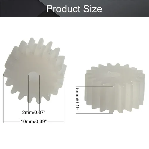 Vista 3 de Othmro Engranajes de plástico 18 dientes modelo 182A engranaje de reducción engranajes de gusano de plástico para RC coche robot motor