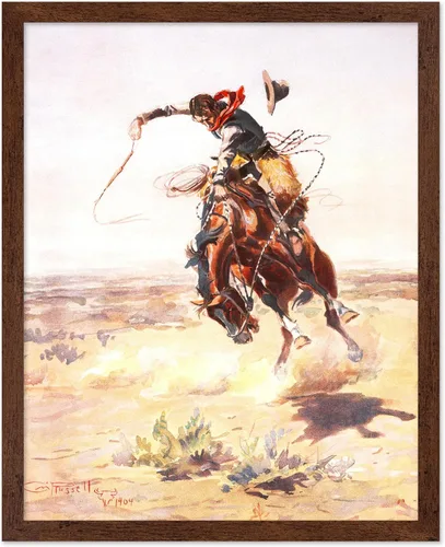 Vista 25 de Poster Master Póster vintage de The Lookout, estampado retro de vaquero, arte occidental, arte del salvaje oeste, arte de equitación, regalo