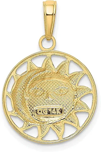 Vista 3 de Collar con dije de luna creciente de oro amarillo de 14 quilates, joyería fina celestial para mujer, regalos para ella