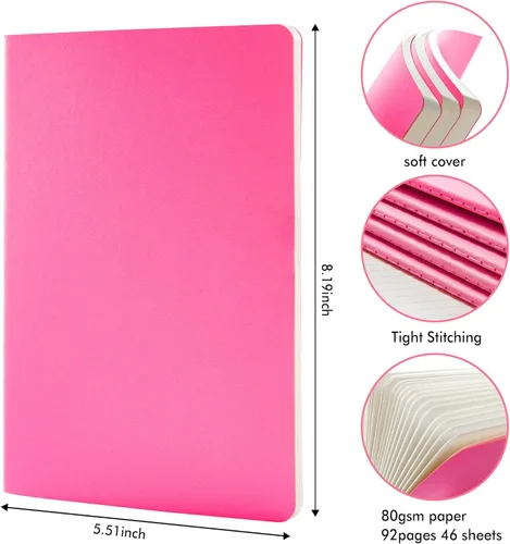 Vista 2 de feela - Paquete de 36 diarios de tapa suave a granel, diario de viaje con forro en blanco para mujeres y hombres, cuadernos con rayas universitarias