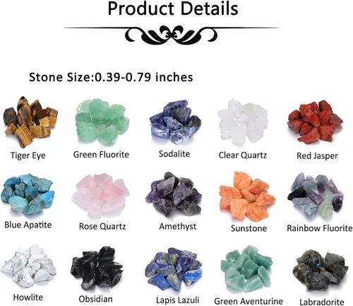 Vista 7 de CrystalTears Piedras de cristal en bruto surtidas, cristales naturales en bruto Chakra cuarzo para meditación Reiki terapia principiantes decoración