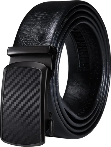 Vista 15 de Barry.Wang Cinturón de trinquete de cuero para hombre 1 3/8" hebilla A Oro Verde