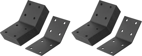Vista 4 de 10 placas de soporte de ángulo de 45 grados en el interior de 2-1/2 pulgadas, 1/8 pulgadas de grosor para madera