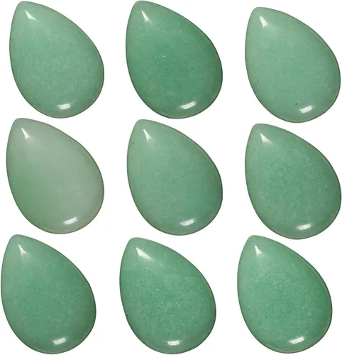 Vista 17 de rockcloud Paquete de 10 piedras planas de cabujón en forma de lágrima para la fabricación de joyas, piedras planas de cristal natural para proyectos