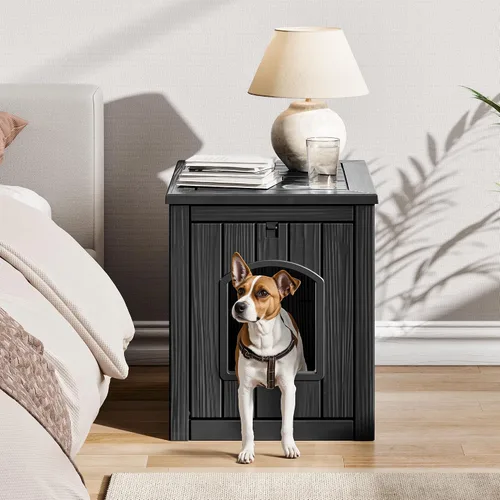 Vista 2 de Fancyango Casa para perros – Mueble para perreras para exteriores e interiores, refugio resistente a la intemperie para perros pequeños y medianos