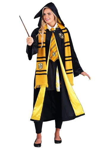 Vista 4 de Disfraz de Bata Hufflepuff Deluxe para Adulto Talla Plus Harry Potter Multicolor