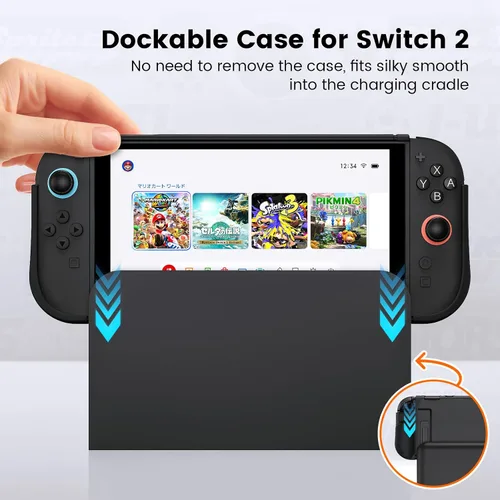 Vista 3 de BHGift for Switch 2 Grip Case (2025), Upgraded Slim Switch 2 Dockable Protective Case, Console Hard Cover Like a Real Gamepad for Handheld