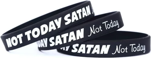 Vista 5 de Juego de pulseras de silicona Not Today Satan (de 2 a 100 bandas)