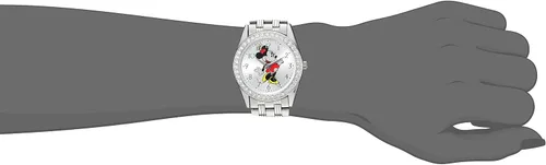 Vista 5 de Disney Reloj de cuarzo analógico redondo con purpurina para adultos Plateado