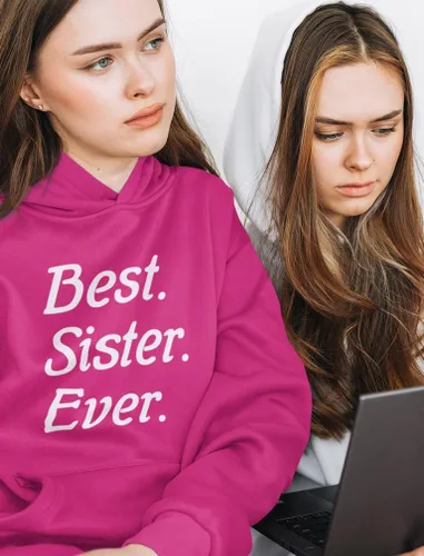 Vista 3 de Sudaderas con capucha Best Sister Ever Regalos para hermanas, sudaderas con capucha para mujeres
