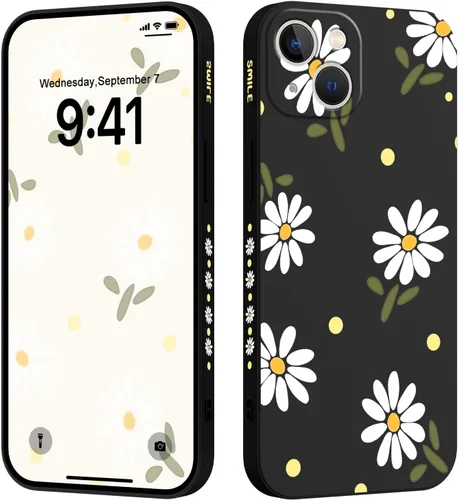 Vista 31 de LEECG Funda para iPhone 13 con diseño de mariposas y flores, diseño de astronauta, funda de teléfono con forro de microfibra suave, funda delgada