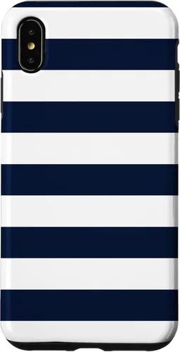 Vista 11 de Azul marino blanco rayas geométricas femeninas rayas preppy rayas caso para iPhone 17