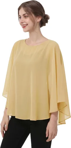 Vista 26 de Capas de gasa para mujer, chales y envolturas para poncho Negro