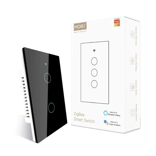 Vista 12 de MOES ZigBee - Interruptor de luz de pared táctil inteligente, requiere Tuya ZigBee Hub, sin cable neutro/cableado N+L, sin condensador, Smart Life
