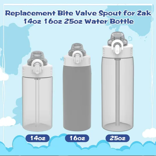 Vista 3 de Replacement Bite Valve Spout for Zak Designs Water Bottle 16oz, Silicone Straw Mouthpiece Accessories Bite Valve Straw Replacement Parts Compatible
