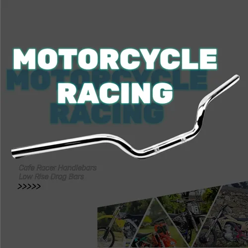 Vista 4 de Manillar de motocicleta de 7/8 pulgadas, 0.866 in, manubrio Cafe Racer, barras de arrastre universales para Cafe Race Bobber Motocross Dirt Pit Bike