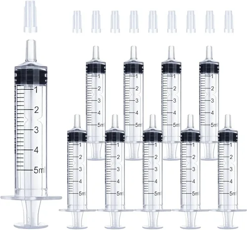 Vista 11 de Jeringa de 1 ml para líquido, oral, laboratorios científicos, medición, dispensación, con tapa - Paquete de 3 jeringas de 1 ml