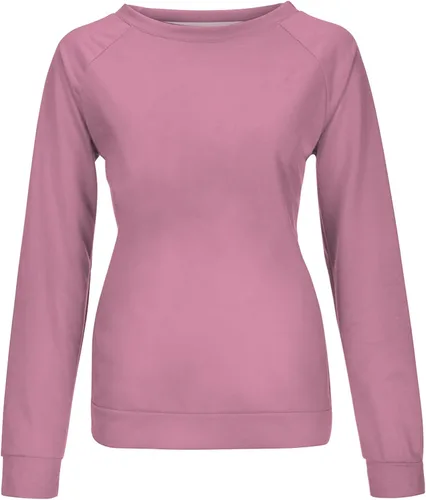 Vista 3 de Sudaderas sencillas para mujer, cuello redondo, manga larga, casuales, lisas, modernas, para atletismo
