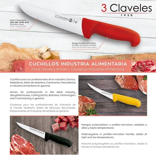 Vista 8 de 3 Claveles Cuchillo Desshuesar Proflex Amarillo 5.1 in - 5 Pulgadas FH 3C