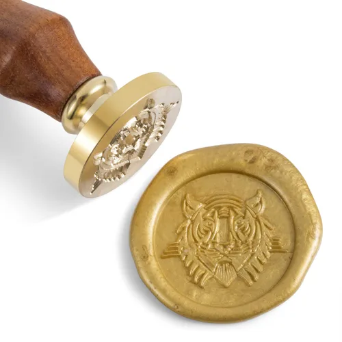 Vista 14 de Mceal Sello de cera, cabeza de latón con mango de palisandro, 1.2"(30mm) de diámetro, (signo de dólar)