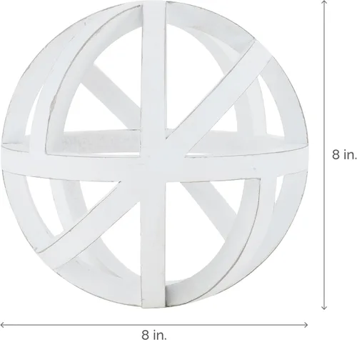 Vista 2 de Elements Orbe decorativo de la armadura abierta del MDF blanco de 7,68 pulgadas