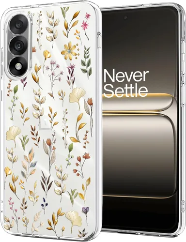 Vista 11 de Unov Funda para OnePlus Nord 4 5G, ramo de flores Patrón en relieve transparente, antideslizante, protector delgado a prueba de golpes, TPU