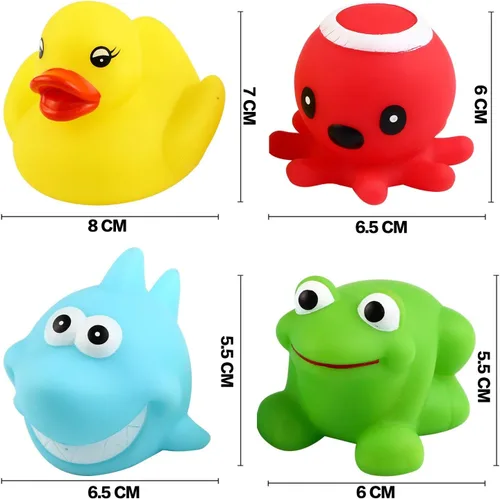 Vista 4 de Yeonha Toys Juguete de baño (paquete de 4), puede parpadear luz colorida, juguete de baño flotante, juguete iluminado para bañera de agua